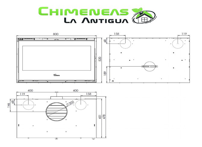 Medidas INSERTABLE GOLD 800 VERMICULITA